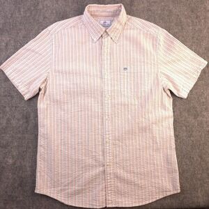 Southern Tide Shirt Medium Classic Fit Short Sleeve Button Down Seersucker